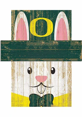 Oregon Ducks Easter Bunny Head Sign - Green