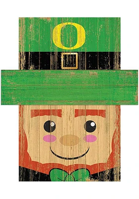 Oregon Ducks Leprechaun Head Sign - Green