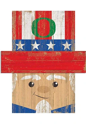 Oregon Ducks Patriotic Head Sign - Green
