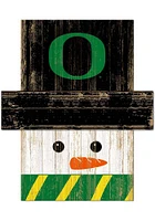 Oregon Ducks Snowman Head Sign - Green