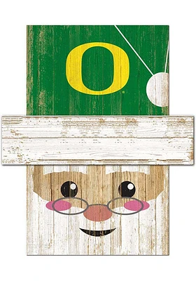Oregon Ducks Santa Head Sign - Green