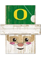 Oregon Ducks Santa Head Sign - Green
