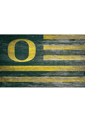 Oregon Ducks Distressed Flag Picture Frame - Green