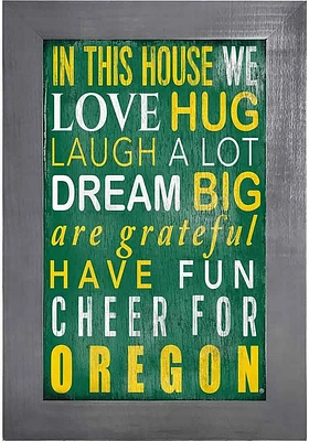 Oregon Ducks In This House Picture Frame - Green