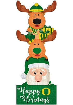 Oregon Ducks 31 Inch Santa Stack Leaner Sign - Green