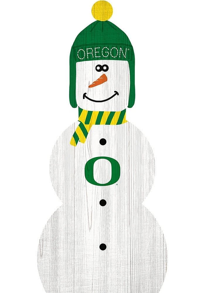 Oregon Ducks Snowman Leaner Sign - Green