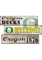 Oregon Ducks Welcome 3 Plank Sign - Green