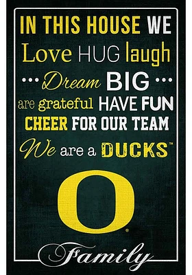 Oregon Ducks In This House 17x26 Sign - Green