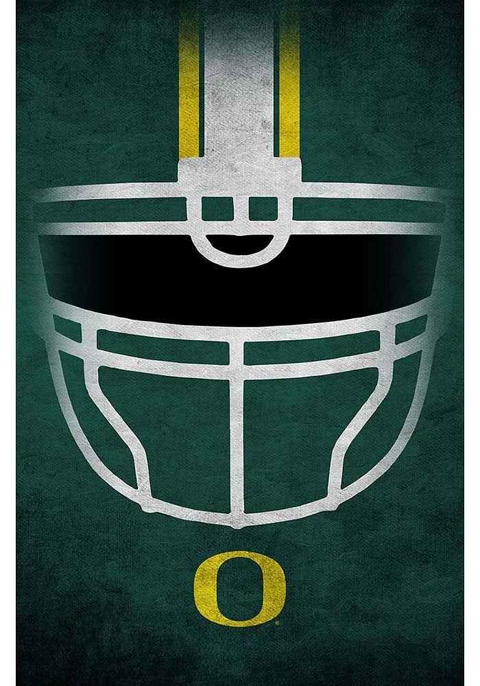 Oregon Ducks Ghost Helmet 17x26 Sign - Green