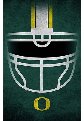 Oregon Ducks Ghost Helmet 17x26 Sign - Green