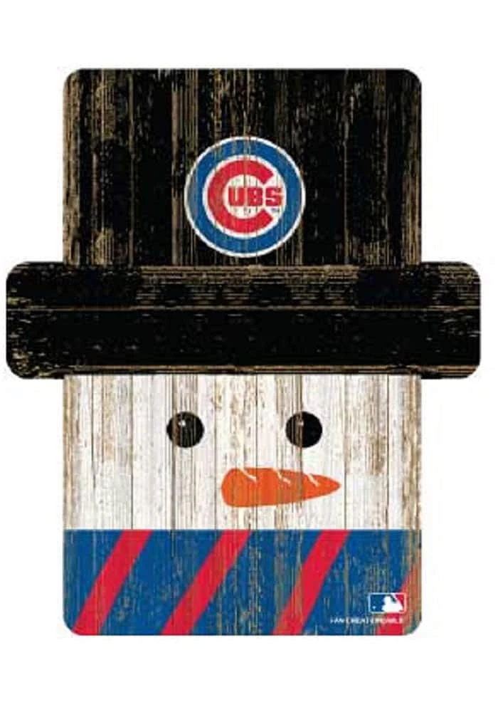 Chicago Cubs Snowman Ornament - Red