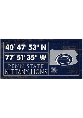 Penn State Nittany Lions Horizontal Coordinate Sign - Blue