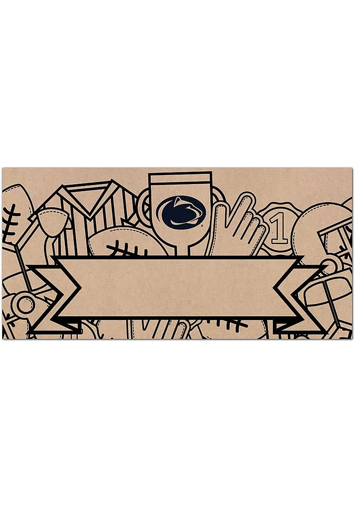 Penn State Nittany Lions Banner Coloring Sign - Blue