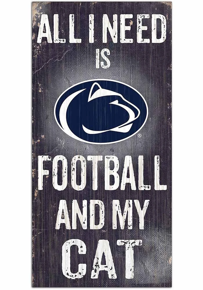 Penn State Nittany Lions Football and My Cat Sign - Blue