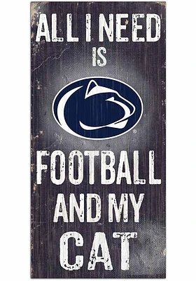 Penn State Nittany Lions Football and My Cat Sign - Blue