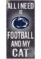 Penn State Nittany Lions Football and My Cat Sign - Blue