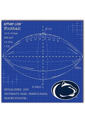 Penn State Nittany Lions Ball Blueprint Sign - Blue