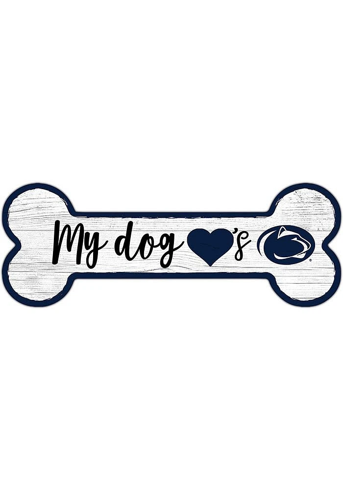 Penn State Nittany Lions Dog Bone 6x12 Sign - Blue