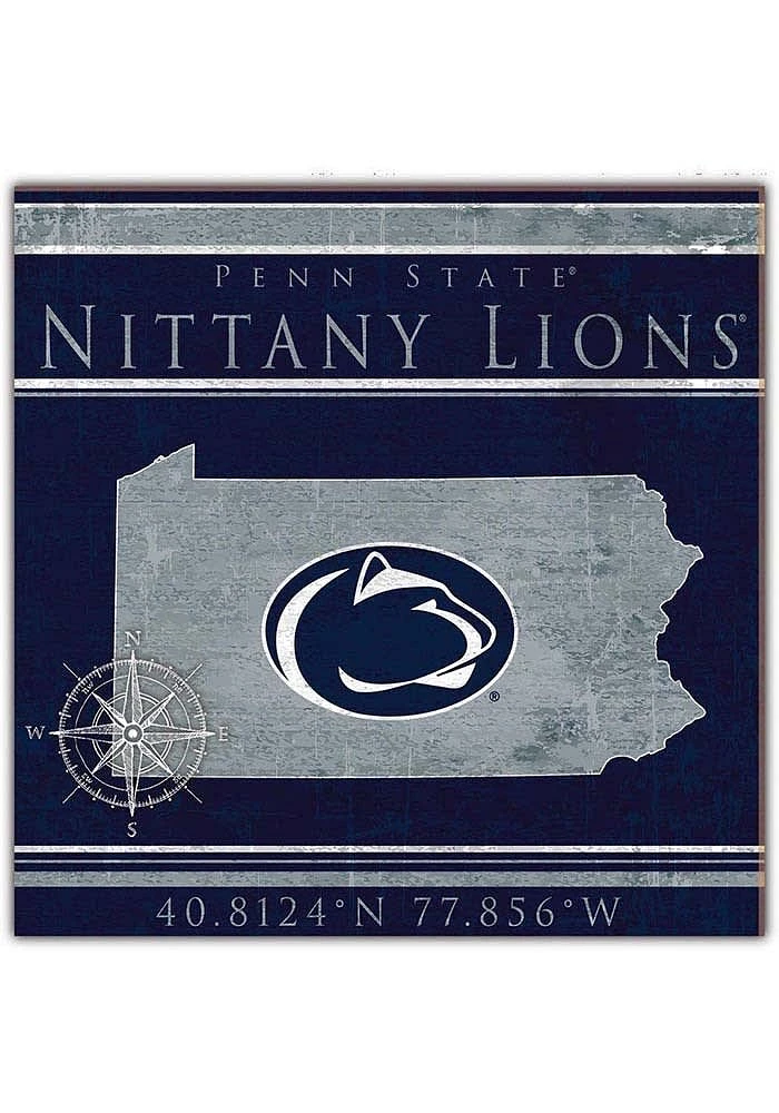 Penn State Nittany Lions Coordinates Sign - Blue