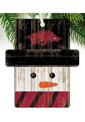 Arkansas Razorbacks Snowman Ornament - Red