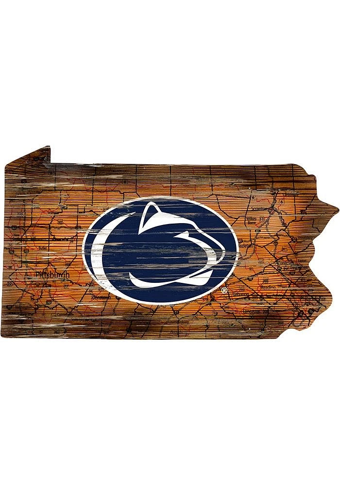 Penn State Nittany Lions Mini Roadmap State Sign - Blue