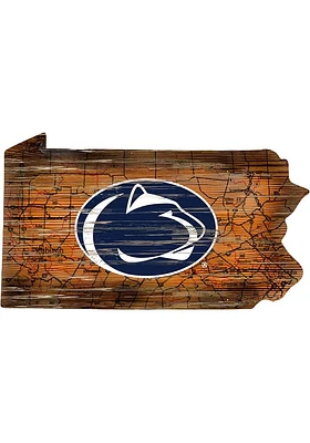 Penn State Nittany Lions Mini Roadmap State Sign - Blue