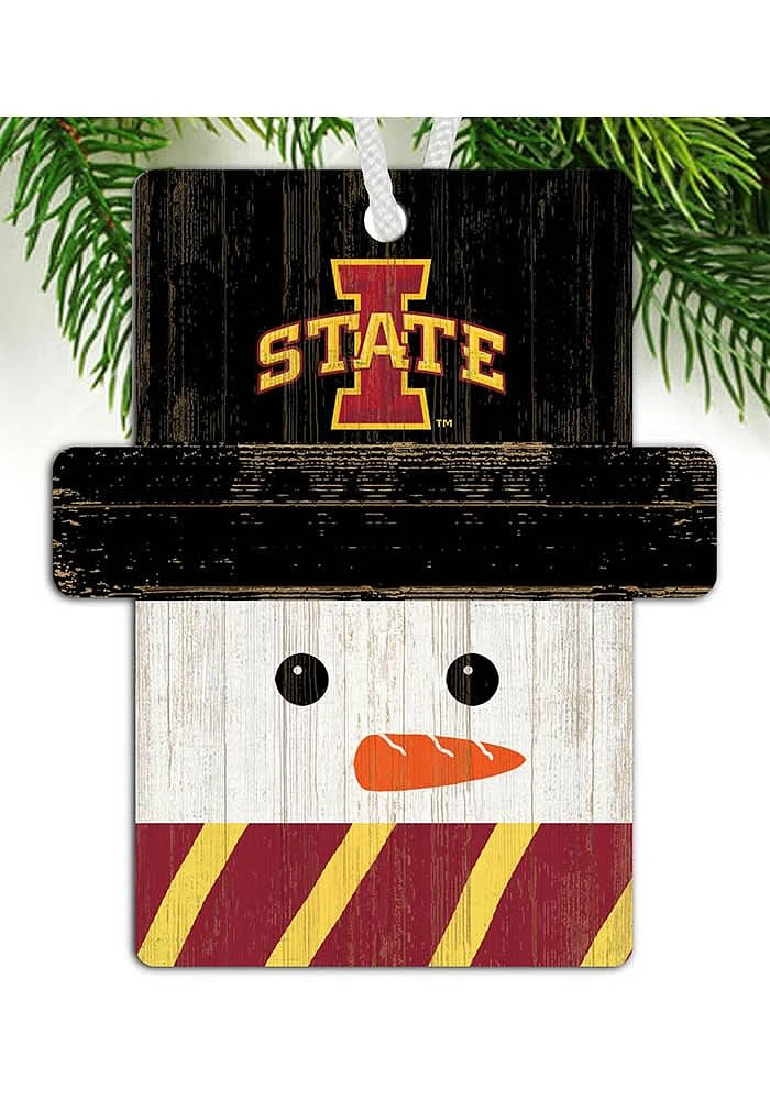 Iowa State Cyclones Snowman Ornament - Red