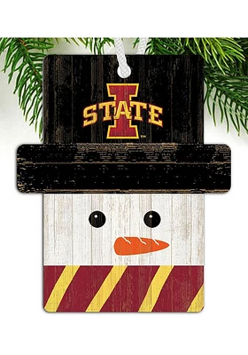 Iowa State Cyclones Snowman Ornament - Red