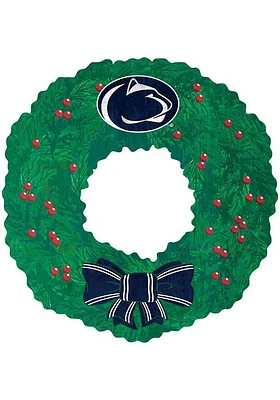 Penn State Nittany Lions Team Wreath 16 Inch Sign - Blue