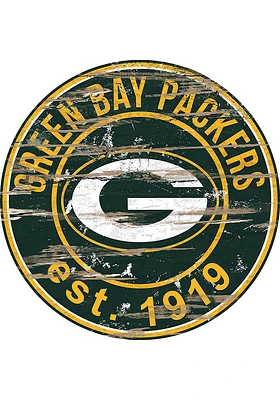Green Bay Packers Established Date Circle 24 Inch Sign - Green