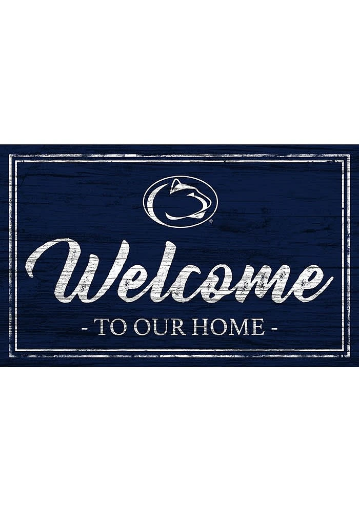 Penn State Nittany Lions Team Welcome 11x19 Sign - Blue