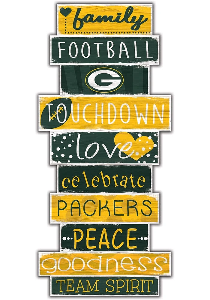Green Bay Packers Celebrations Stack 24 Inch Sign - Yellow