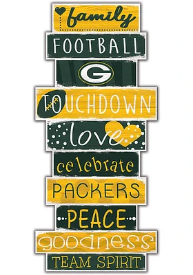 Green Bay Packers Celebrations Stack 24 Inch Sign - Yellow