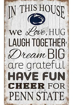 Penn State Nittany Lions In This House 11x19 Sign - Blue