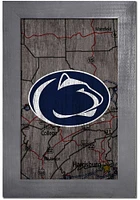 Penn State Nittany Lions City Map Sign - Blue