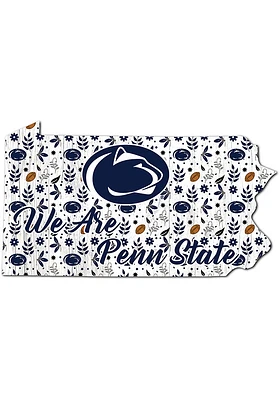 Penn State Nittany Lions 24 Inch Floral State Wall Art - Blue