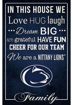 Penn State Nittany Lions In This House 17x26 Sign - Blue