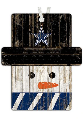 Dallas Cowboys Snowman Ornament - Blue