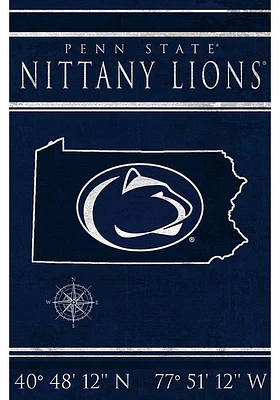 Penn State Nittany Lions Coordinates 17x26 Sign - Blue