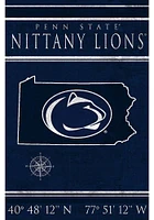 Penn State Nittany Lions Coordinates 17x26 Sign - Blue