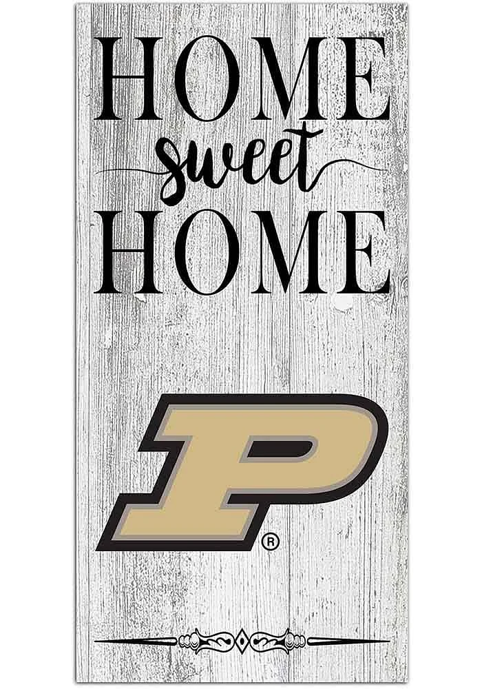 Purdue Boilermakers Home Sweet Home Whitewashed Sign - Black