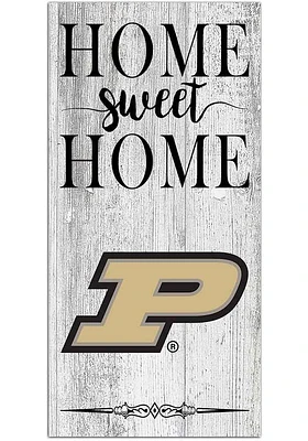 Purdue Boilermakers Home Sweet Home Whitewashed Sign - Black