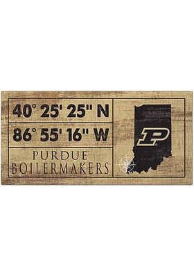 Purdue Boilermakers Horizontal Coordinate Sign - Black