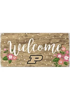 Purdue Boilermakers Welcome Floral Sign - Black