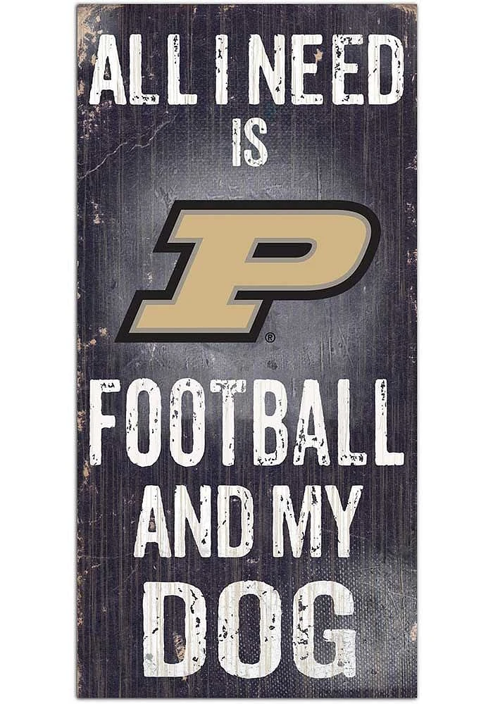 Purdue Boilermakers Football and My Dog Sign - Black
