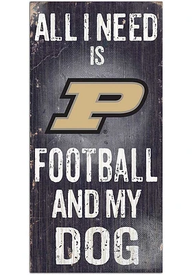 Purdue Boilermakers Football and My Dog Sign - Black