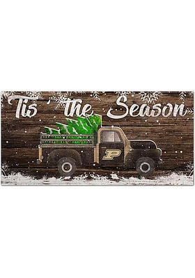 Purdue Boilermakers Tis the Season 6x12 Sign - Black