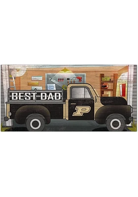 Purdue Boilermakers Best Dad Truck Sign - Black