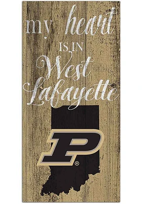 Purdue Boilermakers My Heart State Sign - Black