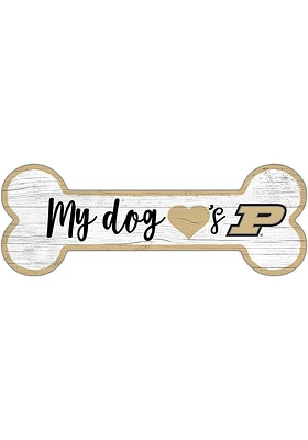 Purdue Boilermakers Dog Bone 6x12 Sign - Black